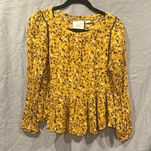 Maeve Mustard Floral Blouse